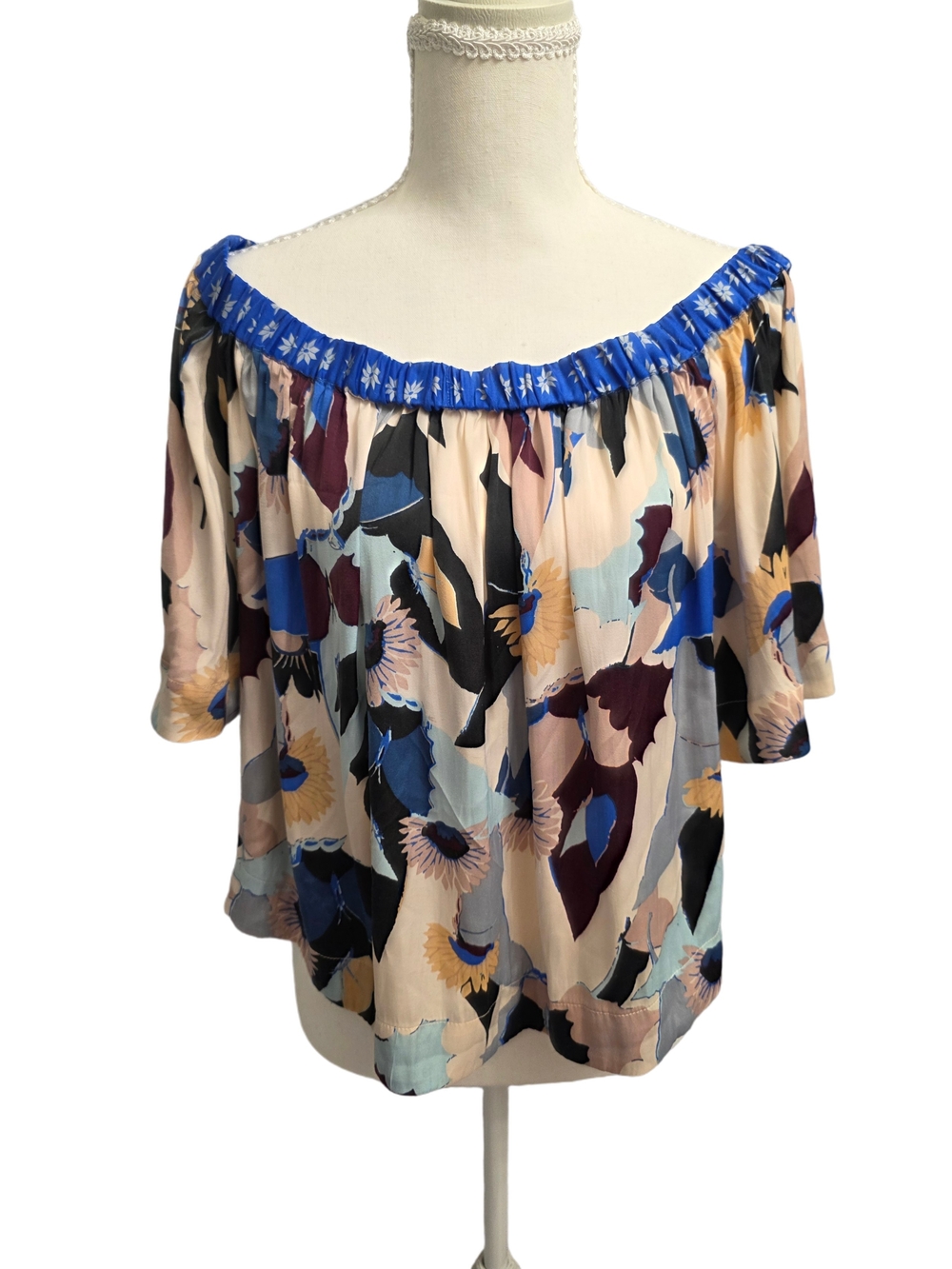 Free People Floral Off-the-Shoulder Blouse Size Small